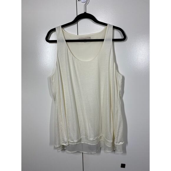 Ann Taylor Loft Loose Fit Tank Top Blouse Cream Off White XL - Picture 9 of 10